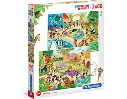 Clementoni Puzzle Supercolor ZOO 2 x 60 dielikov