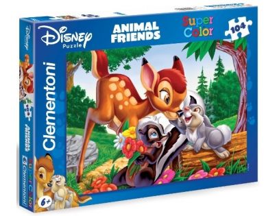Clementoni 27454 - Puzzle Supercolor 104, Kamarádi Bambi