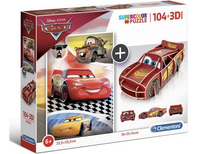 Clementoni 3D Puzzle Supercolors Cars 104 dielikov