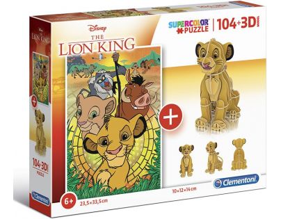 Clementoni 3D Puzzle Supercolors Lion King 104 dielikov