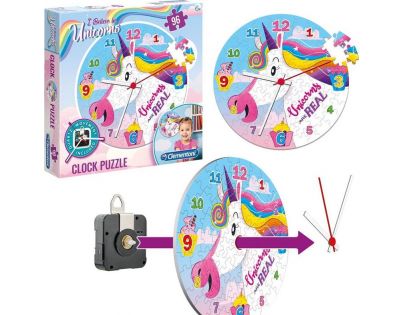 Clementoni Puzzle hodiny Jednorožec 96 dielikov