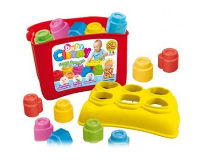 Clemmy baby 14884 - Prestrkávacie vedierko s 18 kockami