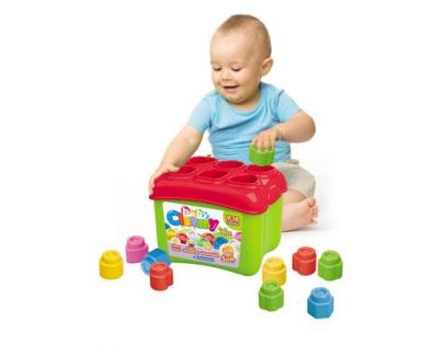 Clemmy baby 14884 - Prestrkávacie vedierko s 18 kockami