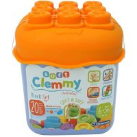 Clemmy baby 20 barevných kostek v kyblíku oranžové víko Clemmy baby 20 barevných kostek v kyblíku oranžové víko