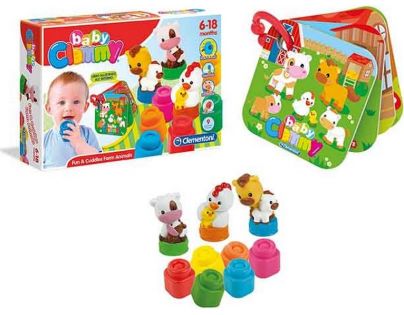 Clementoni Clemmy Baby kostičky s knižkou Hospodárske zvieratá