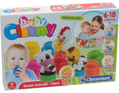 Clementoni Clemmy Baby kostičky s knižkou Hospodárske zvieratá