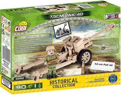 Cobi 2252 II. svetová vojna 7,5 cm PAK 40 DAK 90 dielikov