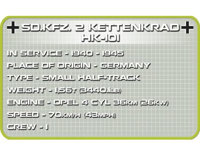 Cobi 2401 Malá armáda II. svetová vojna Sd. Kfz. 2 Kettenkrad 176 dielikov