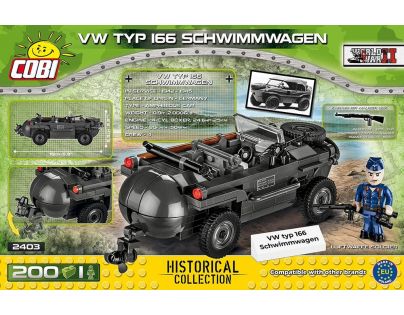 Cobi 2403 Malá armáda II. svetová vojna VW typ 166 Schwimmlwagen 200 dielikov