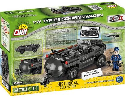 Cobi 2403 Malá armáda II. svetová vojna VW typ 166 Schwimmlwagen 200 dielikov