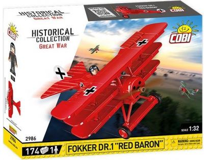 Cobi 2986 I. svetová vojna Fokker Dr. Aj Red Baron 178 dielikov Poškodený obal