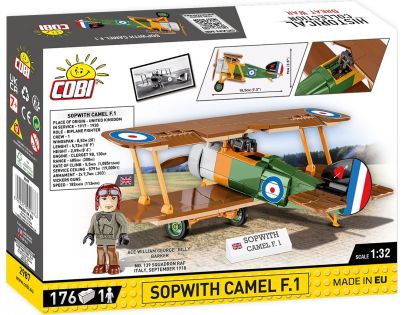 Cobi 2987 I. svetová vojna Dvojplošné stíhacie lietadlo Sopwith F.1 Camel 176 dielikov