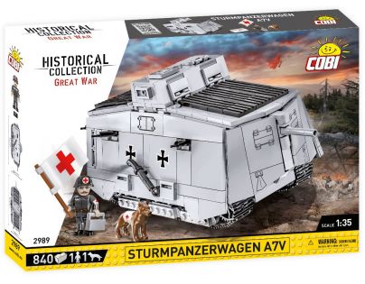 Cobi 2989 I. svetová vojna Sturmpanzerwagen A7V 840 dílků