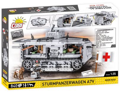 Cobi 2989 I. svetová vojna Sturmpanzerwagen A7V 840 dílků