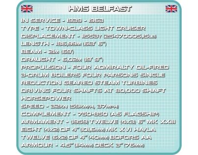 Cobi 4821 World War II Britský Ľahký krížnik HMS Belfast