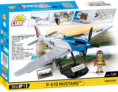 Cobi 5719 II. svetová vojna Stíhacie lietadlo North American P-51D Mustang 304 dielikov