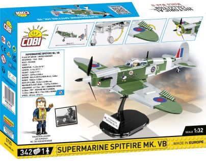 Cobi 5725 II. svetová vojna Britské stíhacie lietadlo Supermarine Spitfire MK.VB 342 dílků