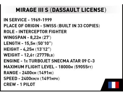 Cobi 5827 Stíhacie lietadlo Dassault Mirage III S 453 dielikov