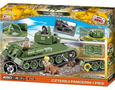 Cobi Malá armáda 2485 T34 Čtyři z tanku a pes