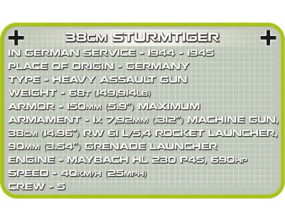COBI 2513 Small Army II WW 38 cm Sturmmorser Sturmtiger, 535 k, 2 f