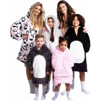 Cozy Noxxiez CH323 Tučniak hrejivá televízna mikinová deka s kapucňou pre deti 7 - 12 rokov 4