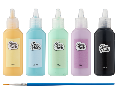 Craft Creative Farby na sklo + štetec 5x20 ml
