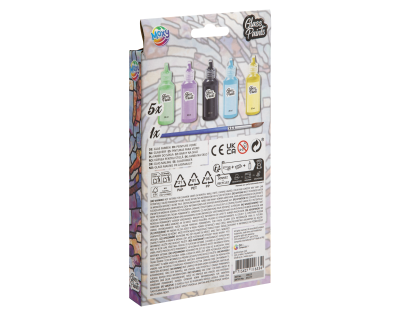 Craft Creative Farby na sklo + štetec 5x20 ml