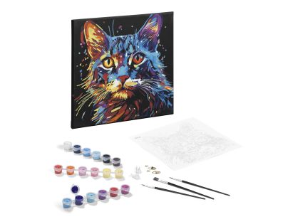 Craft Creative Maľovanie podľa čísel na čiernom plátne mačka