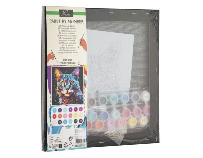 Craft Creative Maľovanie podľa čísel na čiernom plátne mačka