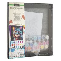 Craft Creative Maľovanie podľa čísel na čiernom plátne mačka 4