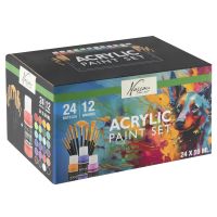 Craft Creative Sada malířskych akrylových farieb 24 ks + 12 štetcov 3