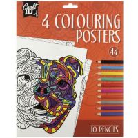 Craft Creative Vymaľovánky 4 obrázky a 10 pasteliek A4 oranžové balení