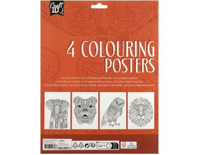 Craft Creative Vymaľovánky 4 obrázky a 10 pasteliek A4 oranžové balení