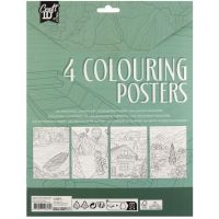 Craft Creative Vymaľovánky 4 obrázky a 10 pasteliek A4 zelené balení 2