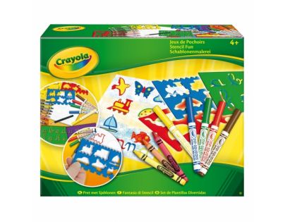 Crayola Kreativní sada s pastelkami a šablonami