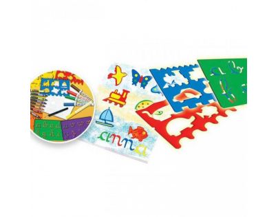 Crayola Kreativní sada s pastelkami a šablonami