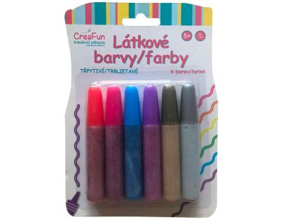 CreaFun - Látkové farby - sada trblietky 6 (42ml)