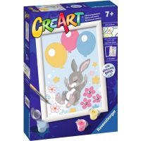 CreArt Lietajúci zajačik s balónikmi s trblietavými kamienkami 3