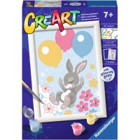 CreArt Lietajúci zajačik s balónikmi s trblietavými kamienkami 5