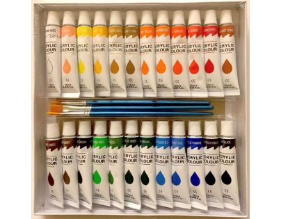 Creatoys Akrylové farby 24 x 12 ml a 3 štetce
