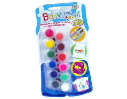 Creatoys Farby na textil 12 ks a štetec