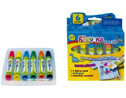 Creatoys Fixy na textil vode odolné 6ks