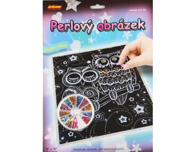 Creatoys Perlový obrázok sovy