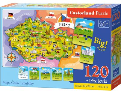 Creatoys Puzzle Mapa Českej republiky 120 dielikov