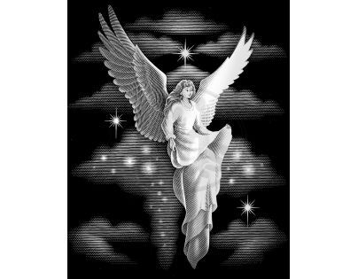 Creatoys Reeves Škrábací obrázek stříbrný 20 x 25 cm - Anděl