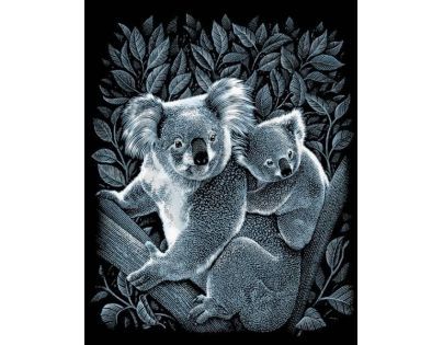Creatoys Reeves Škrábací obrázek stříbrný 20 x 25 cm - Koaly