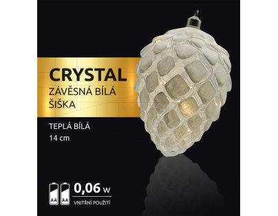 Marimex Crystal Závesná biela šiška 14 cm