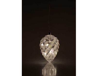 Marimex Crystal Závesná biela šiška 14 cm