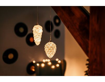 Marimex Crystal Závesná biela šiška 14 cm