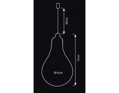 Crystal Závesná žiarovka 15 cm
